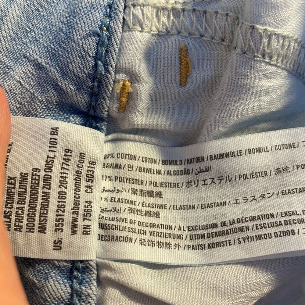 Hollister Womens Blue Flat Front Stretch Denim Super Skinny Jeans Size 3R 26X31 - Picture 5 of 10